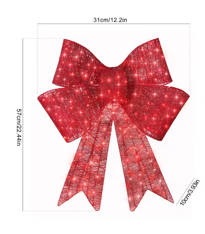 Lighted Christmas Bow Wreath