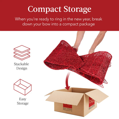 Lighted Christmas Bow Wreath
